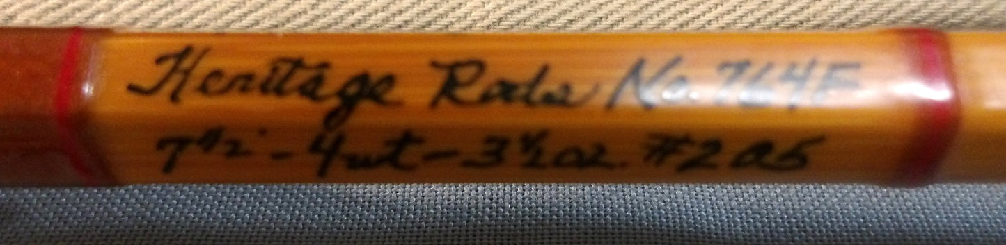 Art Weiler 7'6" 2 tip Bamboo Rod