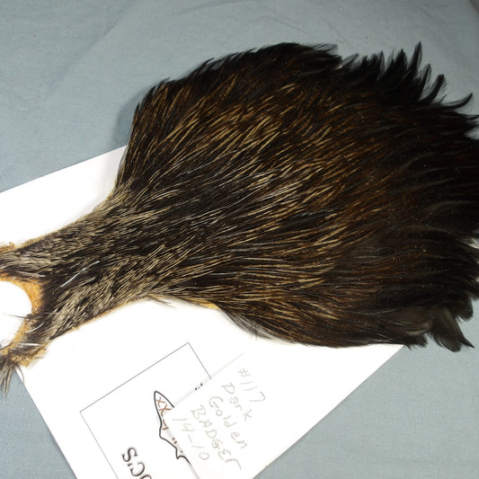 Doc's Rooster Cape # 117 Dark Golden Badger