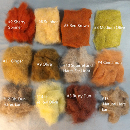 Morning Dew Angler Fur Dubbing Blends.