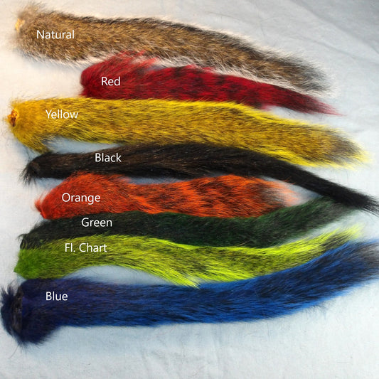 Grey Squirrel Tail Natural and Dyed